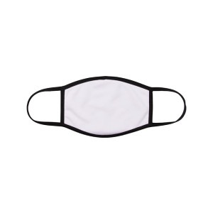 3-Layer Sublimation Face Mask (White w/Black Trim) Large (10 Pack)