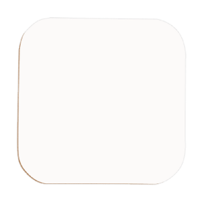 Unisub White MDF Rounded Edge Circle Coaster - 4" x 4"