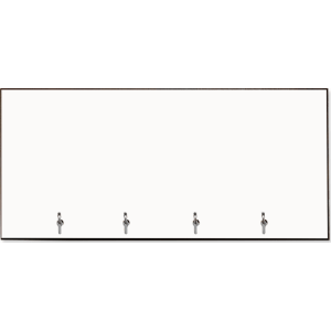 Unisub White Hardboard Key Hanger with 4 Hooks - 5" x 11"