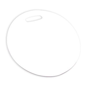 Unisub White Circle Plastic (FRP) Bag Tag - 4" (50 Pack)
