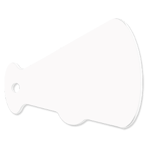 Unisub White Megaphone Plastic (FRP) Bag Tag - 4" x 2.63" (50 Pack)
