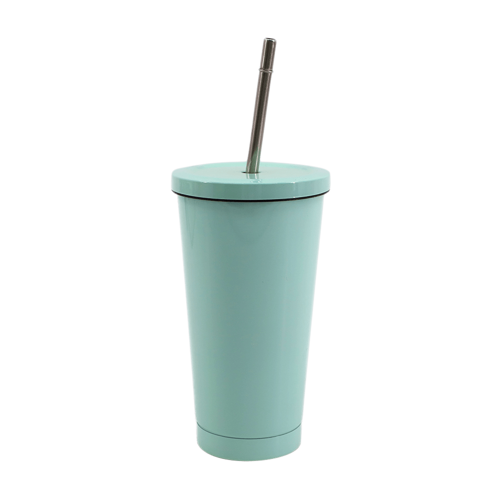 15oz Mint Green Stainless Stee Tumbler with Lid and Straw