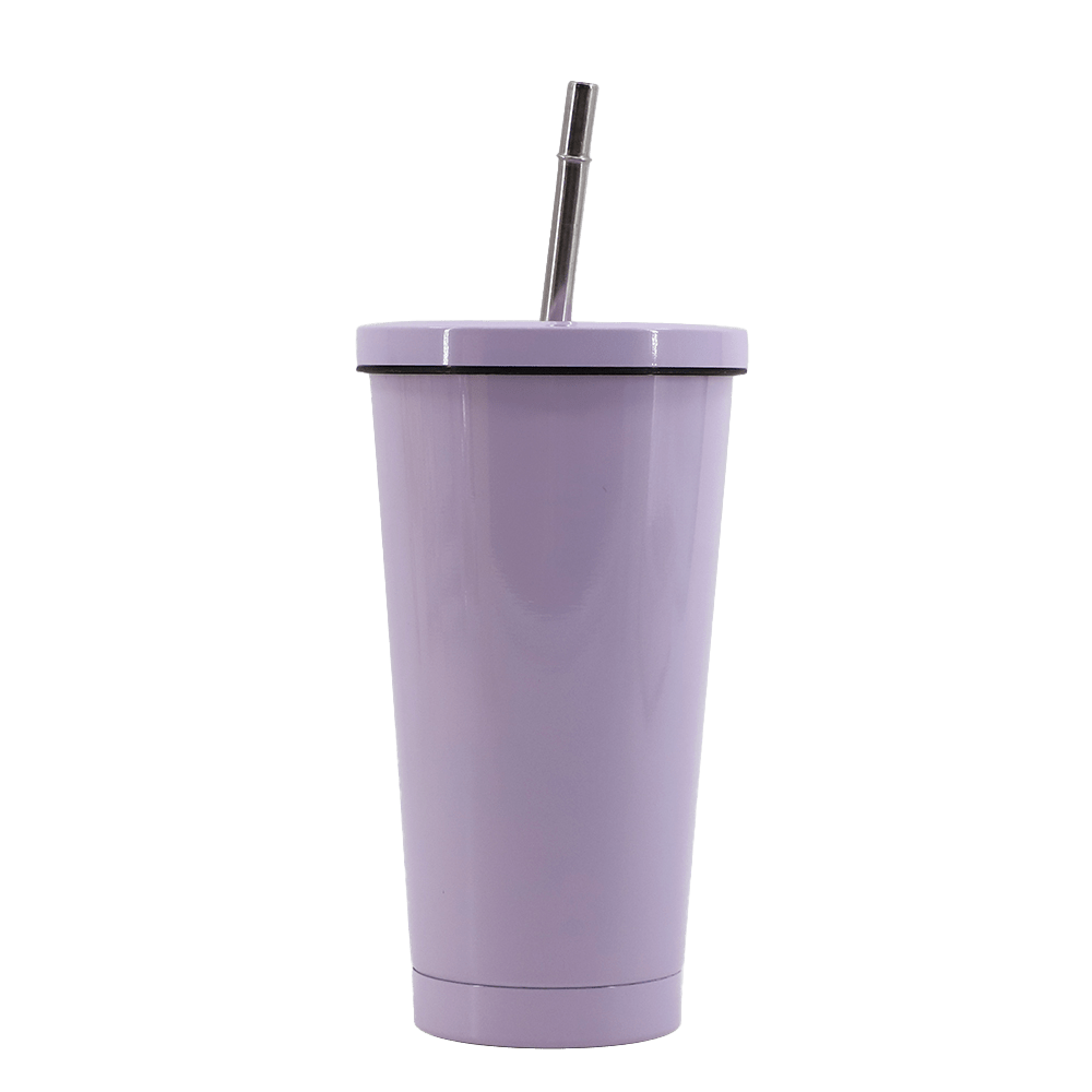 15oz Lavender Stainless Steel Tumbler with Lid and Straw