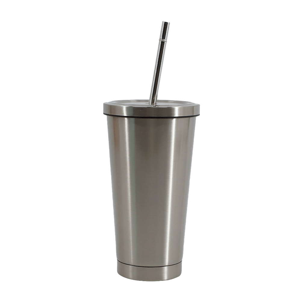 15oz Stainless Steel Tumbler w Lid and Straw