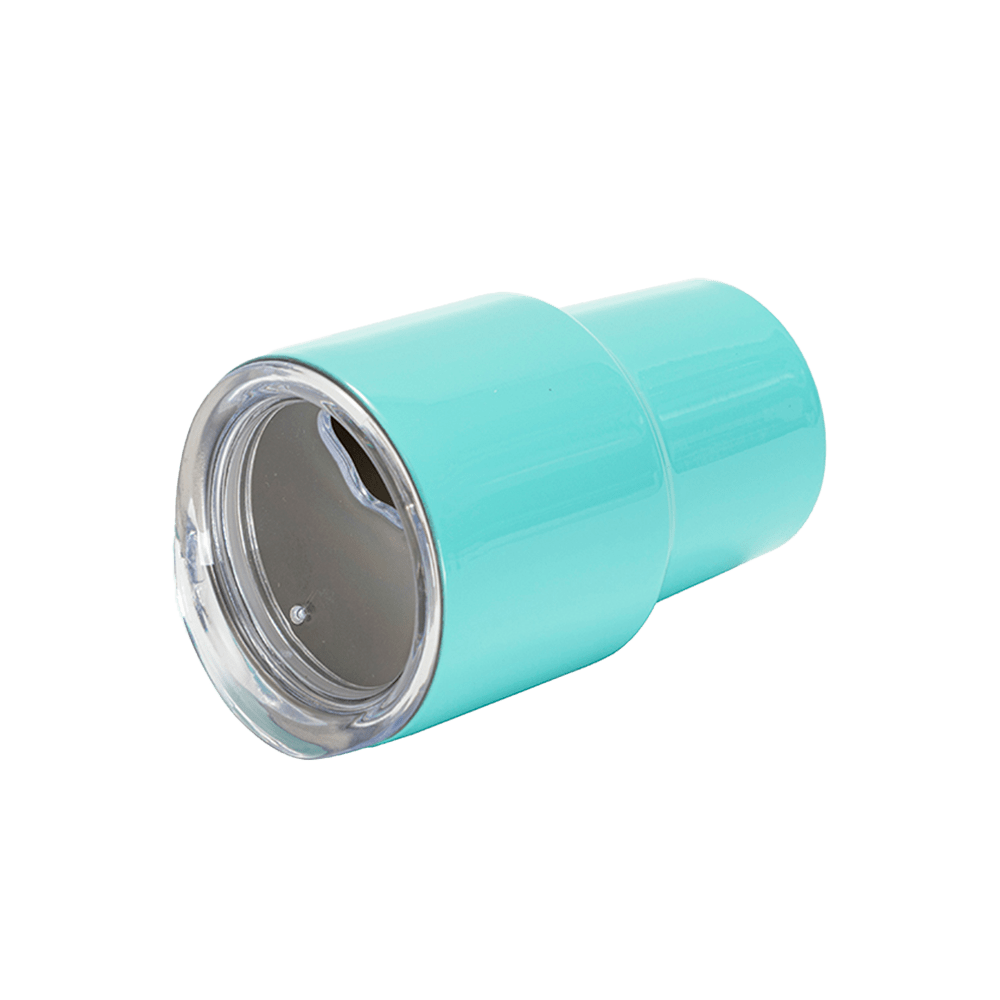 Blank 3oz seafoam tumbler shot glass laying down