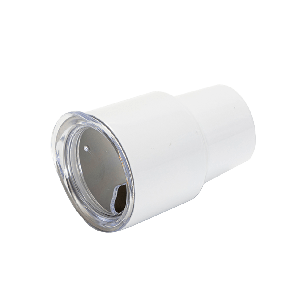 Blank white 3oz tumbler shot glass laying down