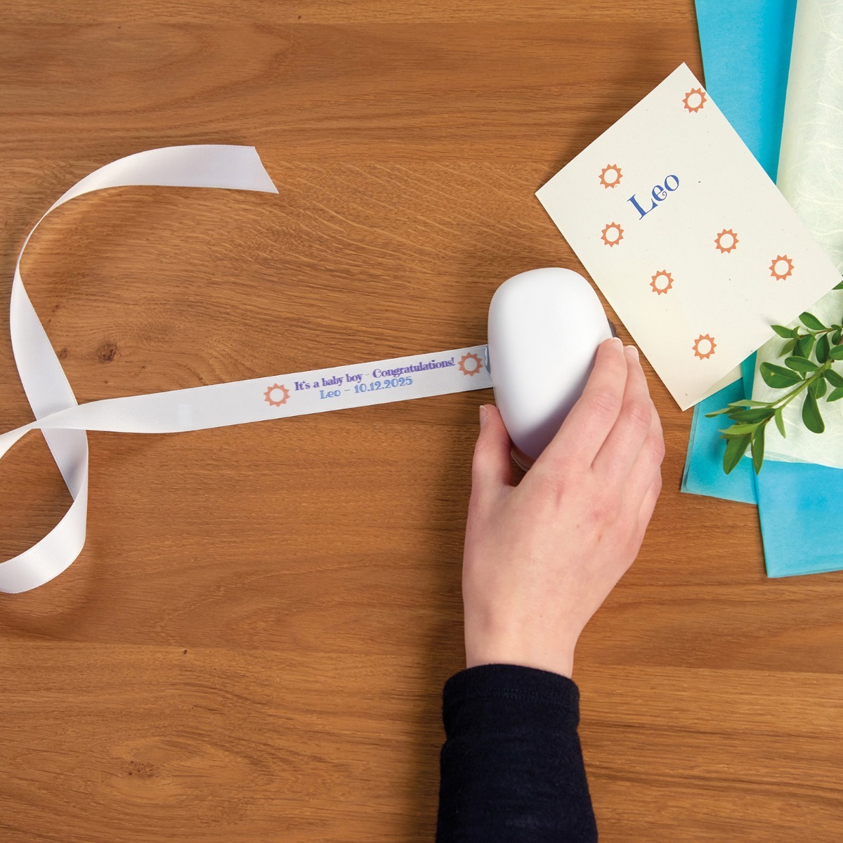 e-mark create printing cotton ribbon for baby boy
