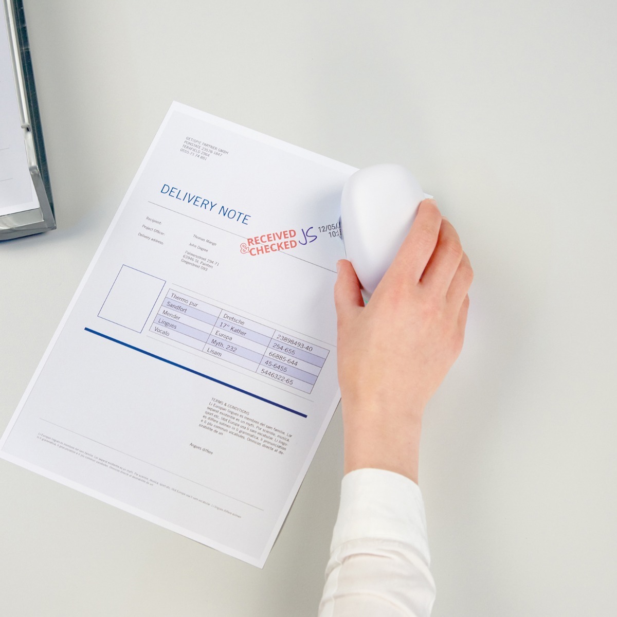 e-mark create printing on delivery note