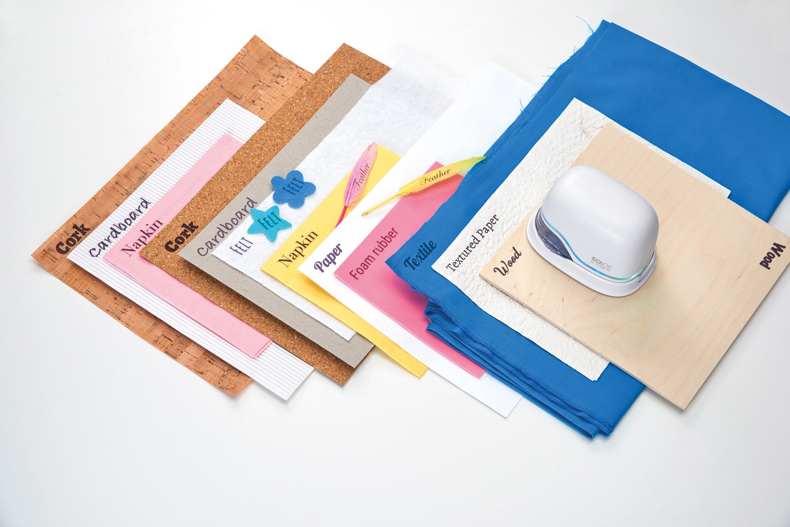 e-mark create with printing examples on variety of materials