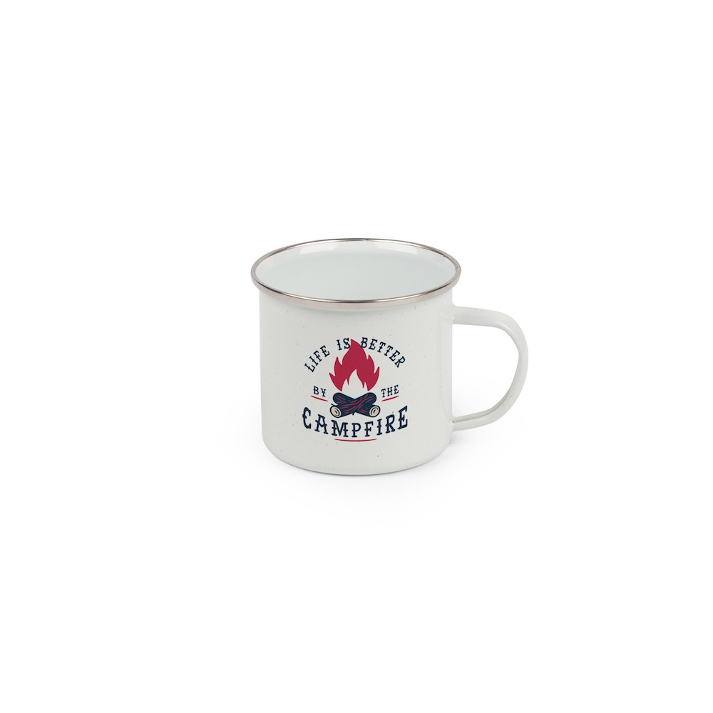 White Speckled Enamel 17oz Campfire Mug