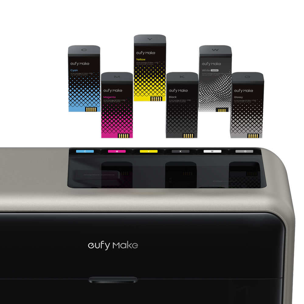 UV Ink Cartridge for eufyMake E1 UV Printer (CMYKWG) | JPPlus