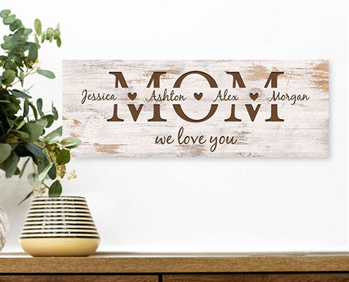 Wood mom sign
