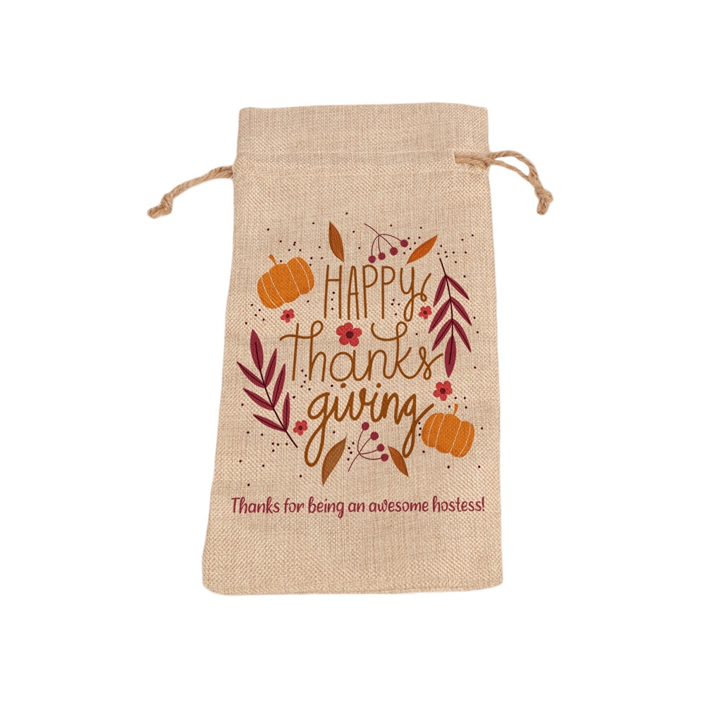 Faux Burlap Drawstring Bag (5 Pack)