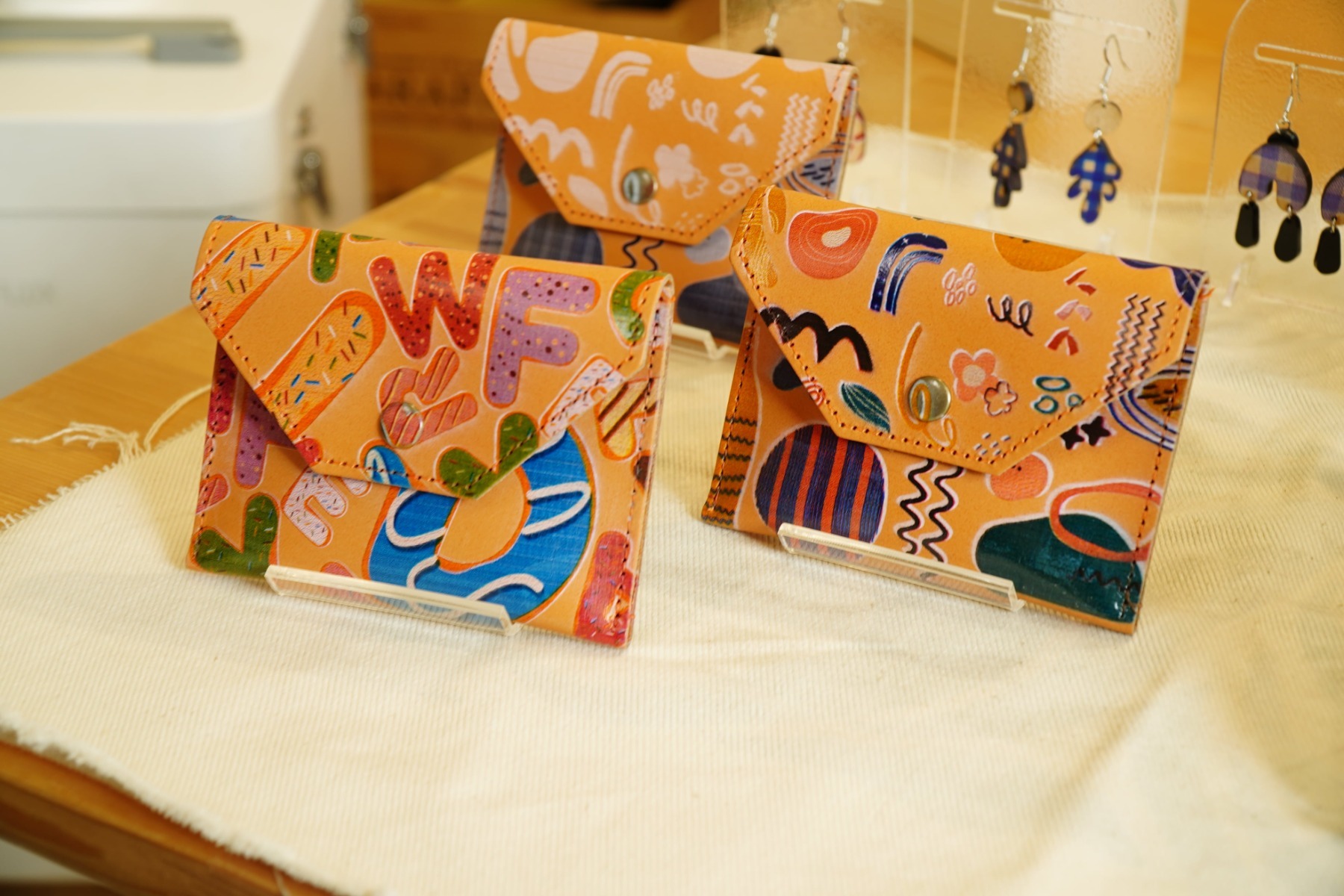 Designed wallets on display