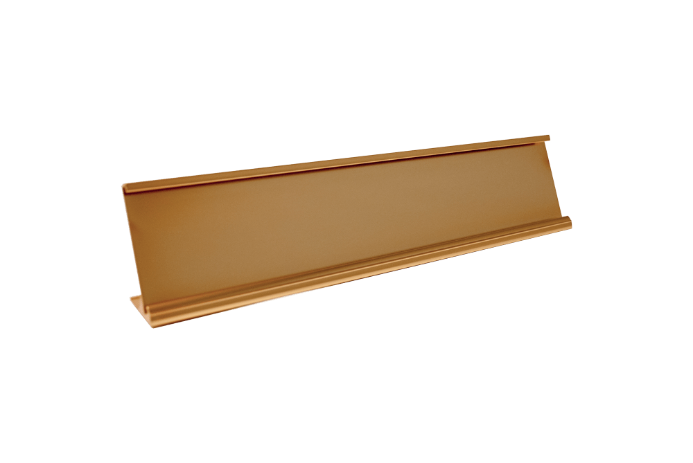 JRS48 BRIGHT ROSE GOLD ALUM 2X8X1/16 INSERT DESK HOLDER