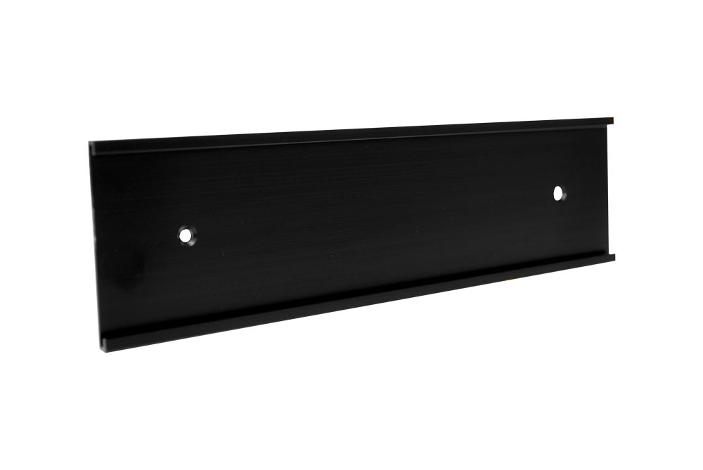 JRS36 MATTE BLACK ALUM 2X8X1/16 INSERT, HOLES WALL HOLDER