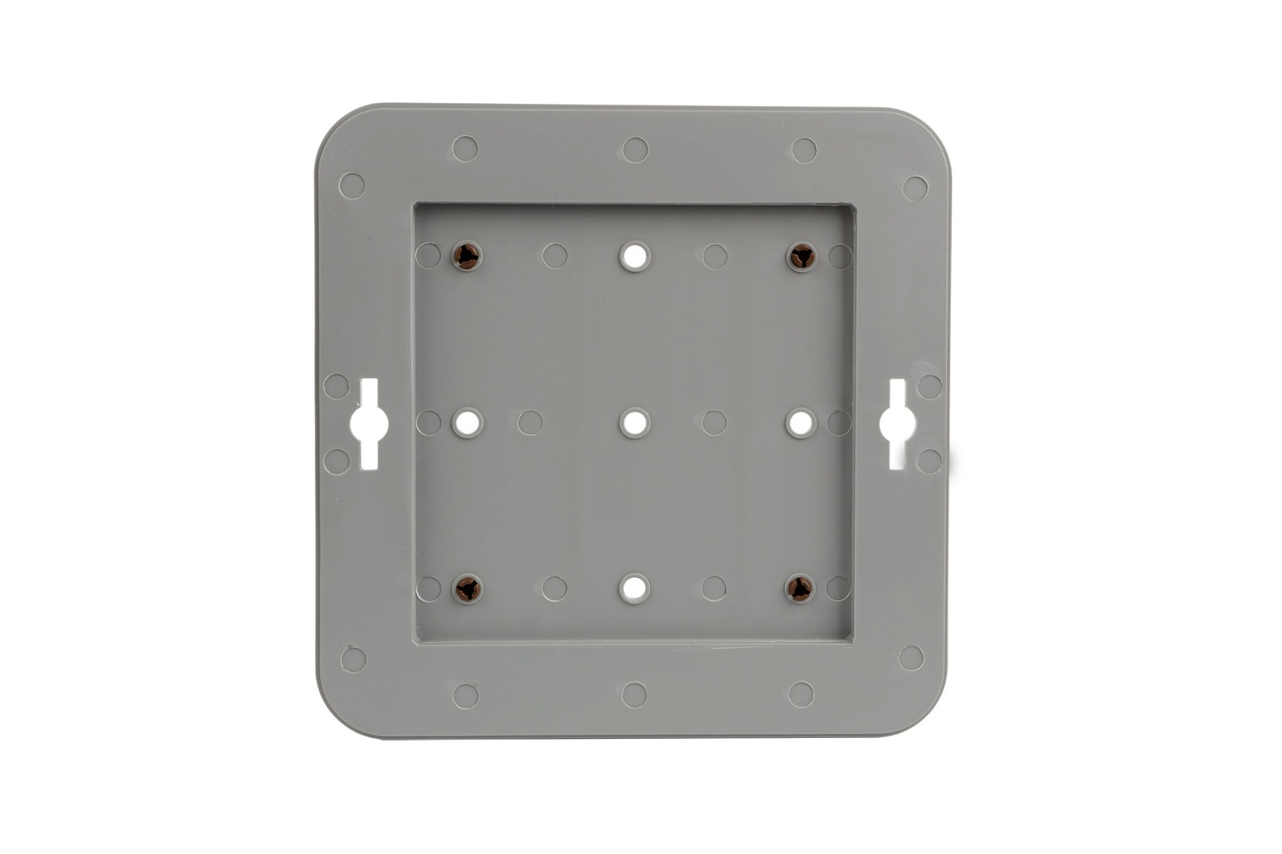 Back of rounded gray portico frame