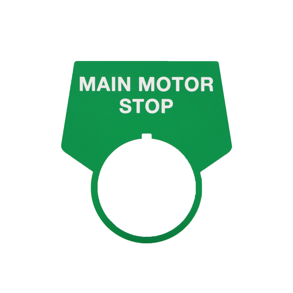 Main Motor Stop legend plate