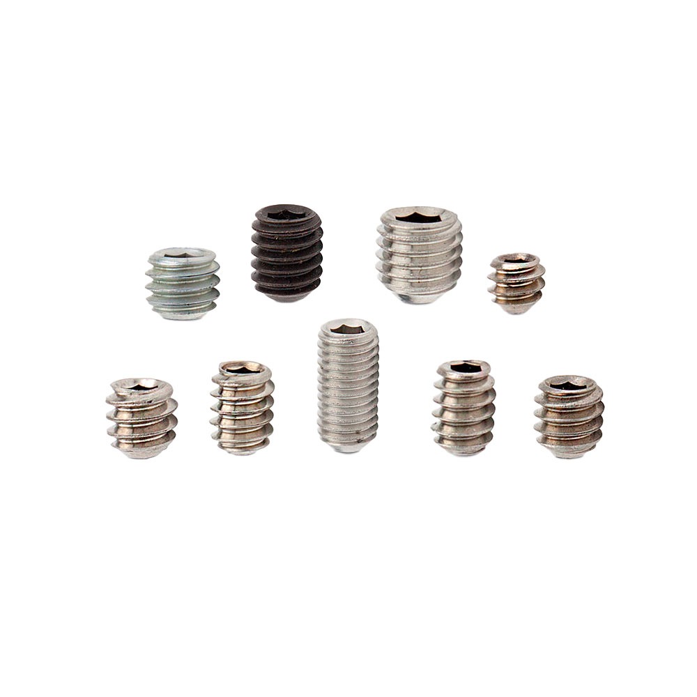 Group of flat point set screws