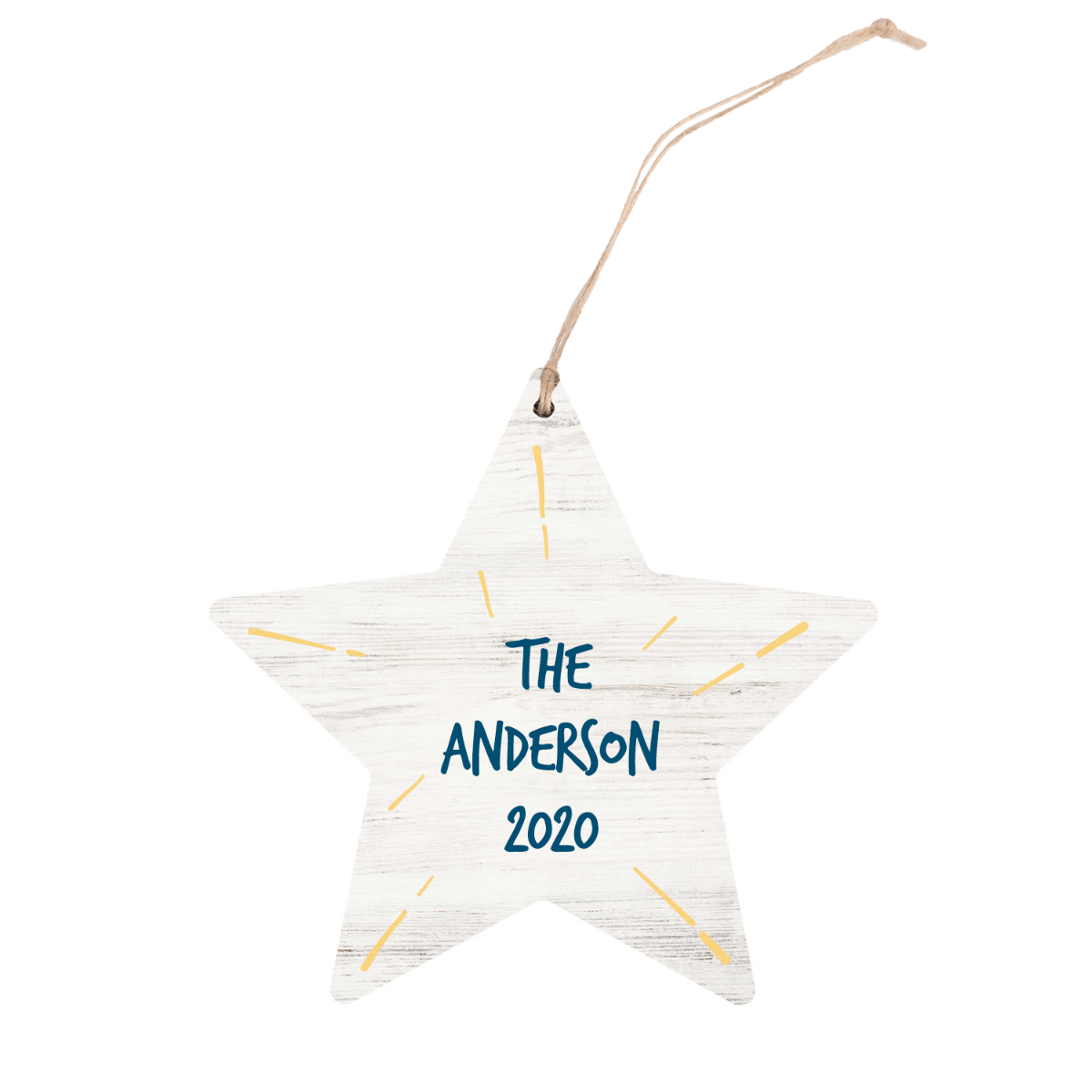Star Ornament with Yellow Bursts (6 Pack)