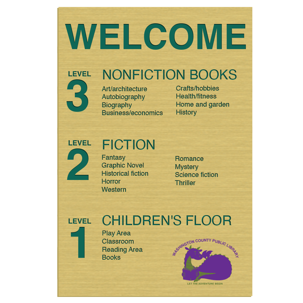 Library Directional Sign
