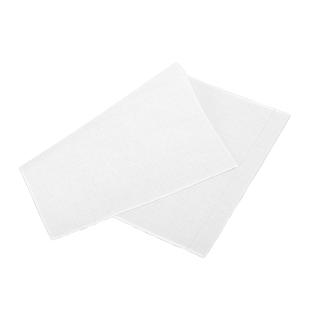 Blank white linen garden flag folded