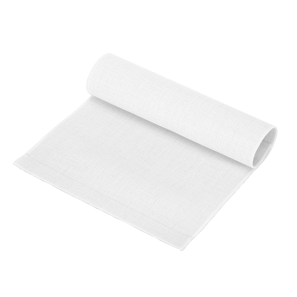 Blank white linen garden flag rolled