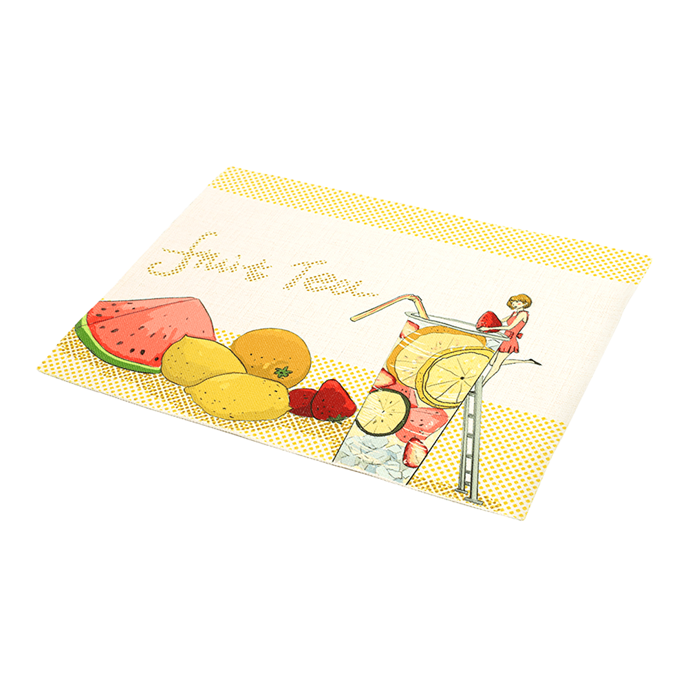 Linen placemat with Fruit Tea design