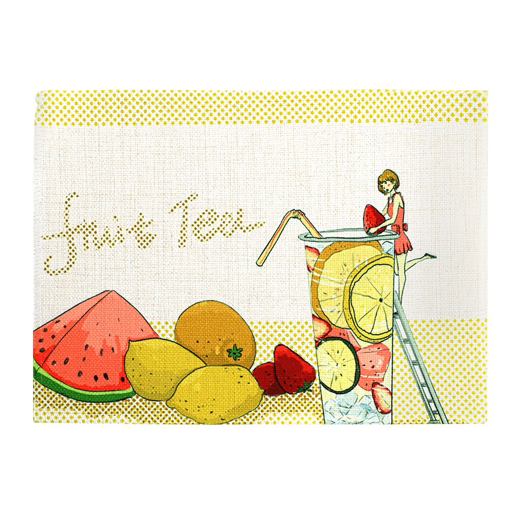 Linen placemat with Fruit Tea design