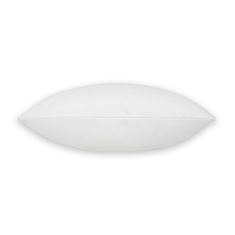 Side of white linen pillow case