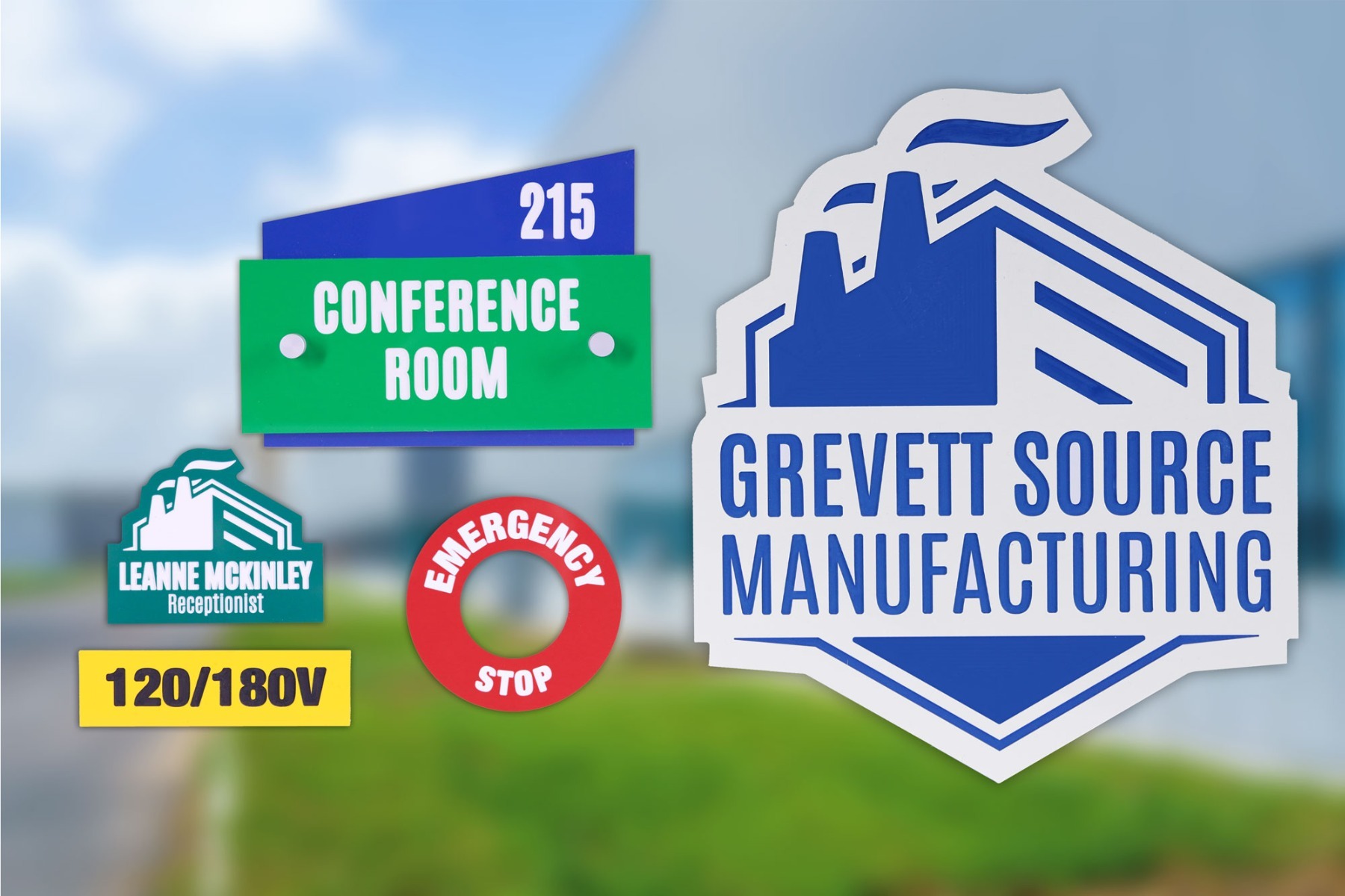 Sign kit for manufacturing company