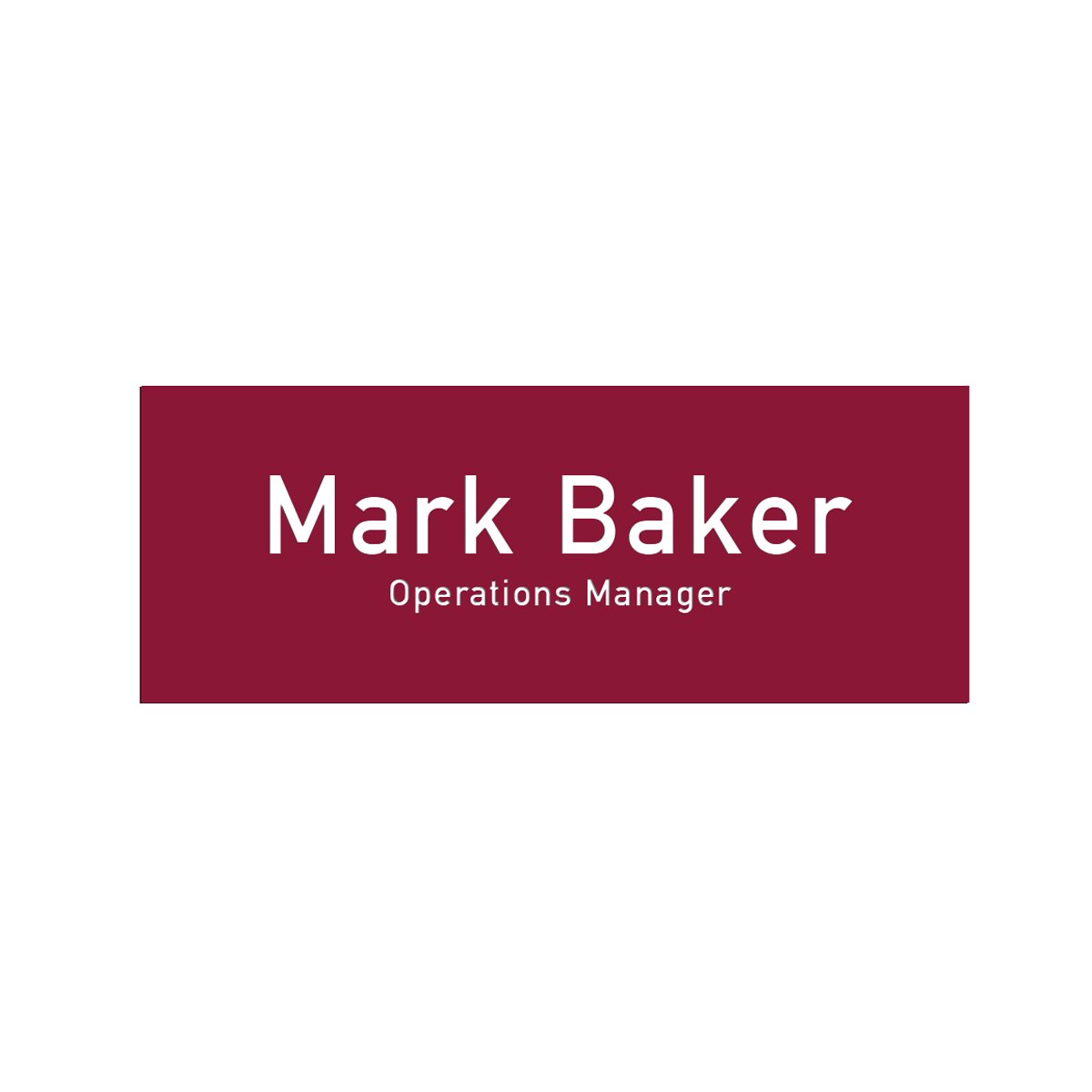 name badge with job title
