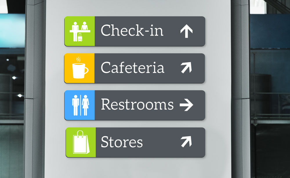 Airport wayfinding sign