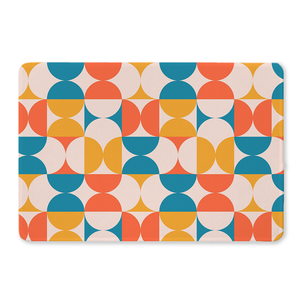 Geometric pattern on looped floor mat