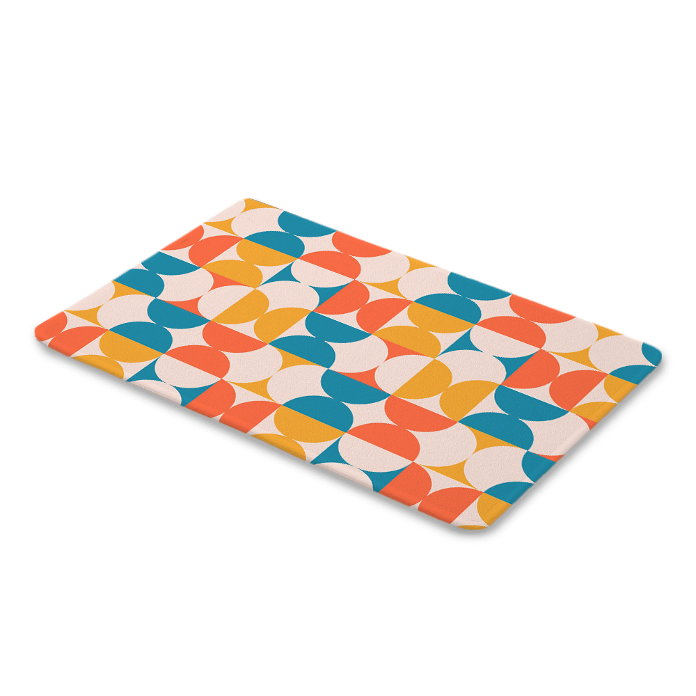 Geometric pattern on looped floor mat