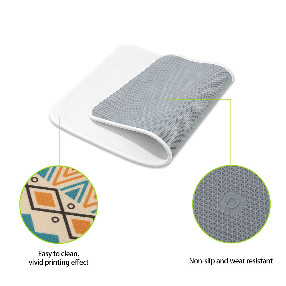 Looped floor mat showing front and bottom of mat