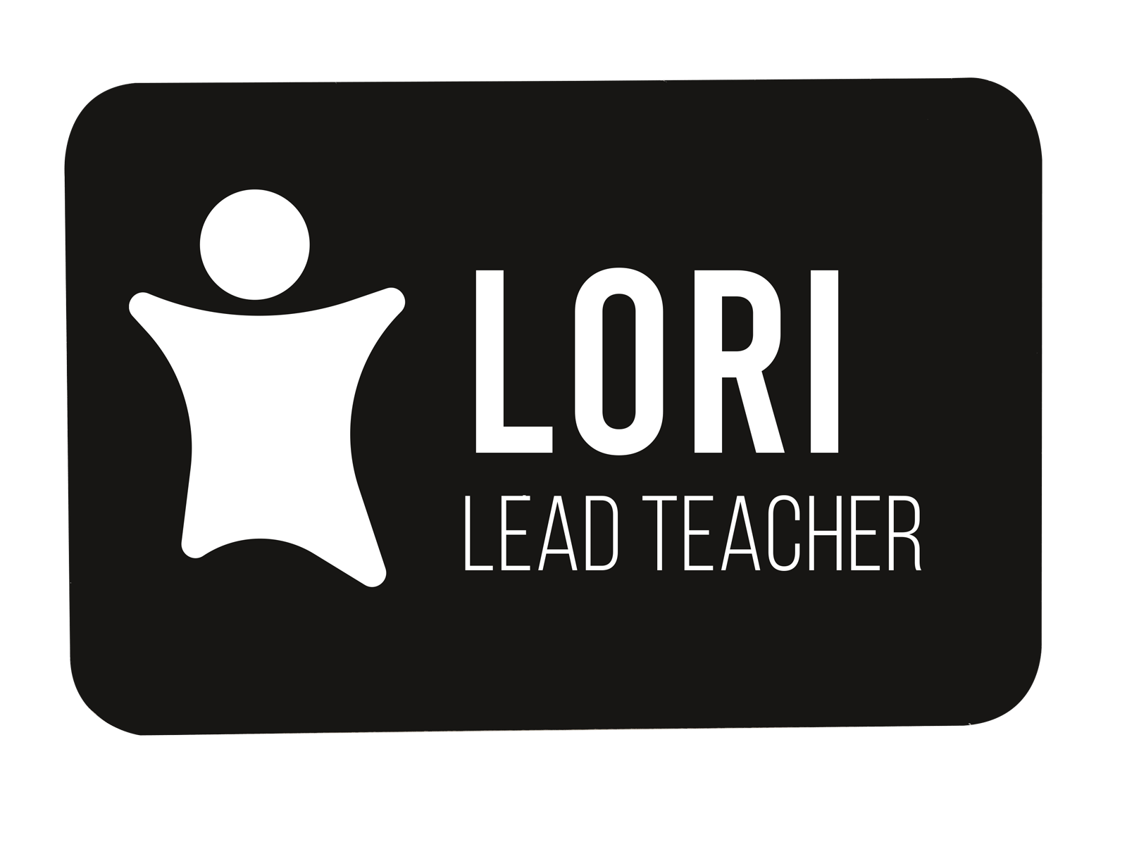 Black/white lead tacher nametage with person icon