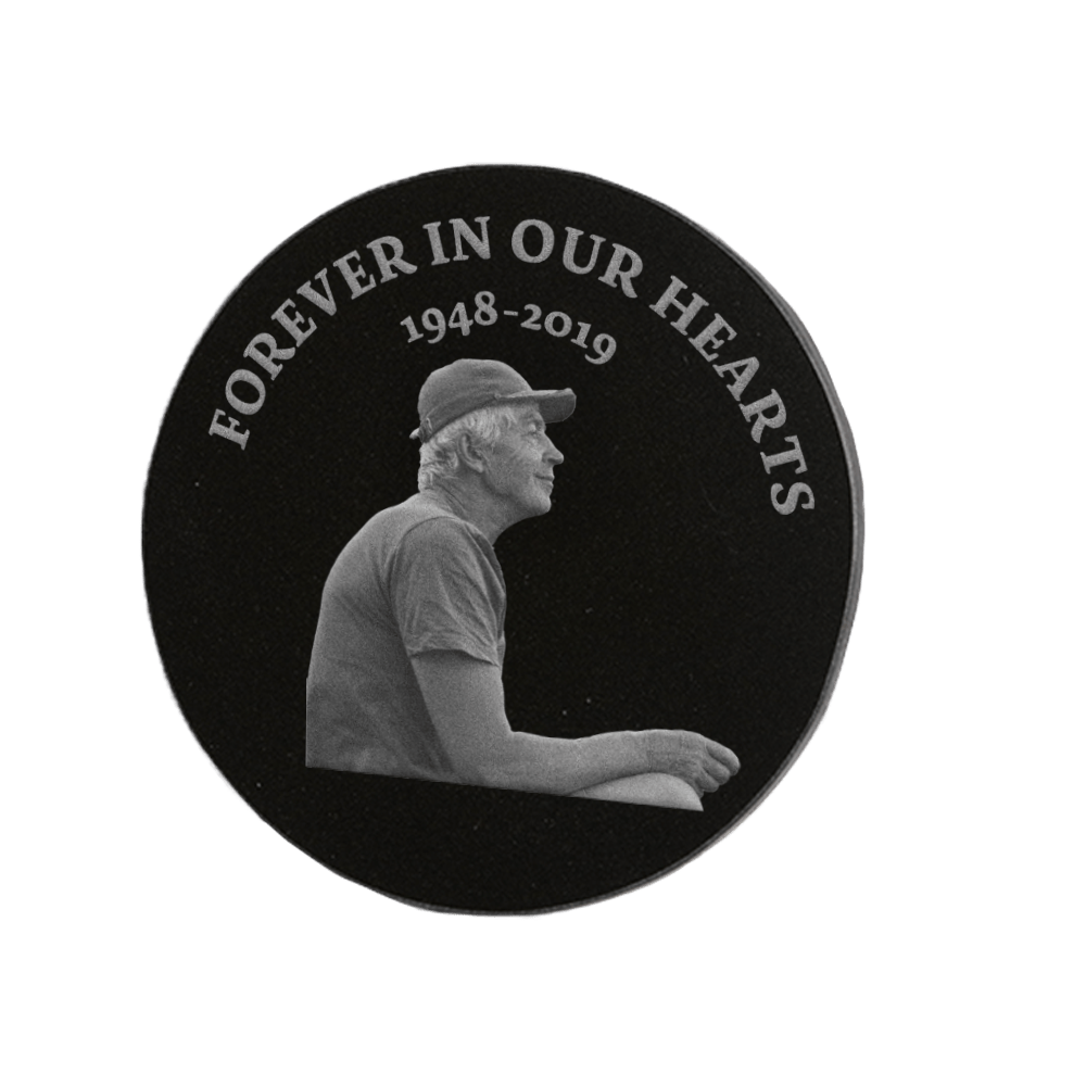 round black granite tile memorial