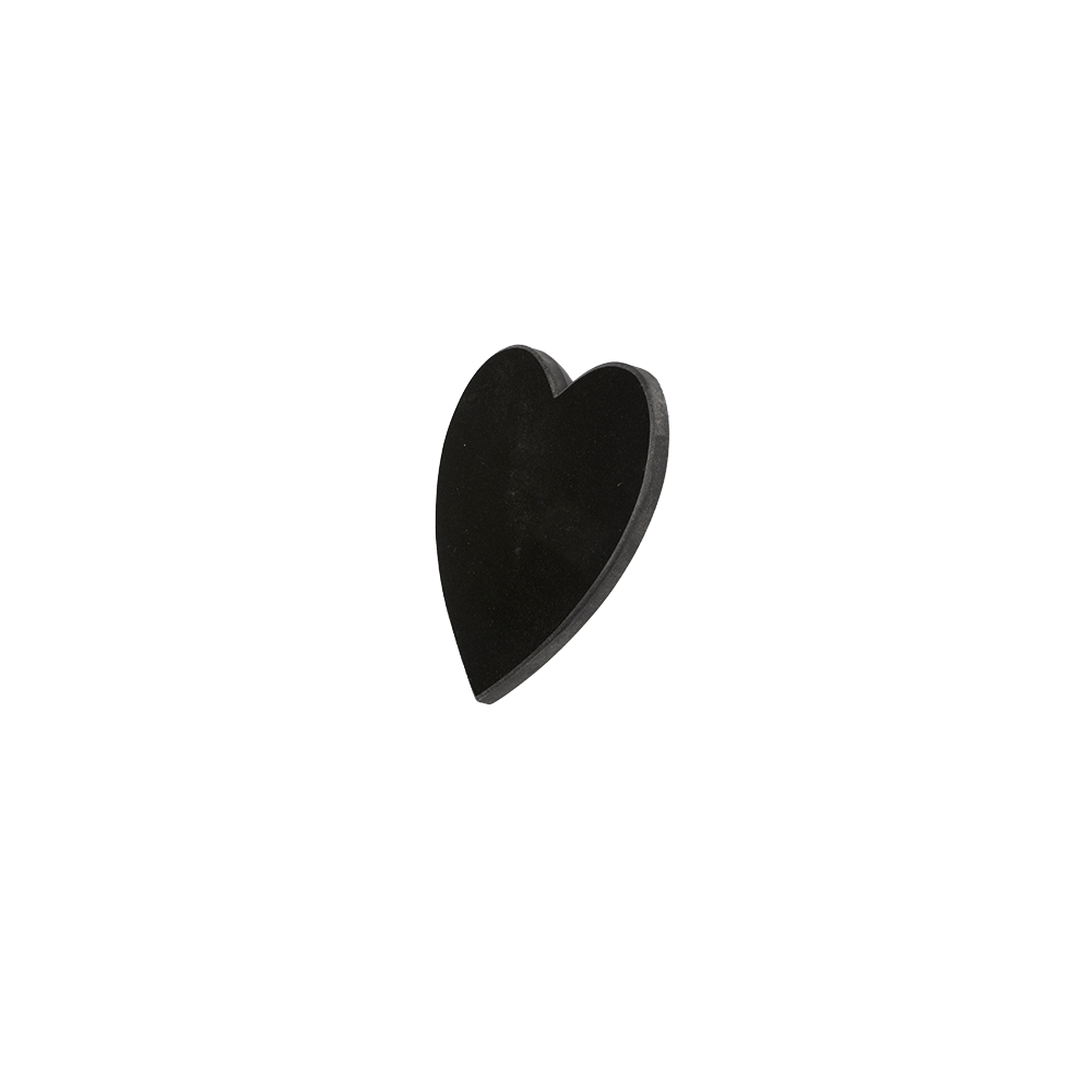 heart black granite tile side view