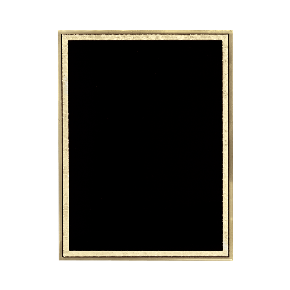 Black and gold plaque plate