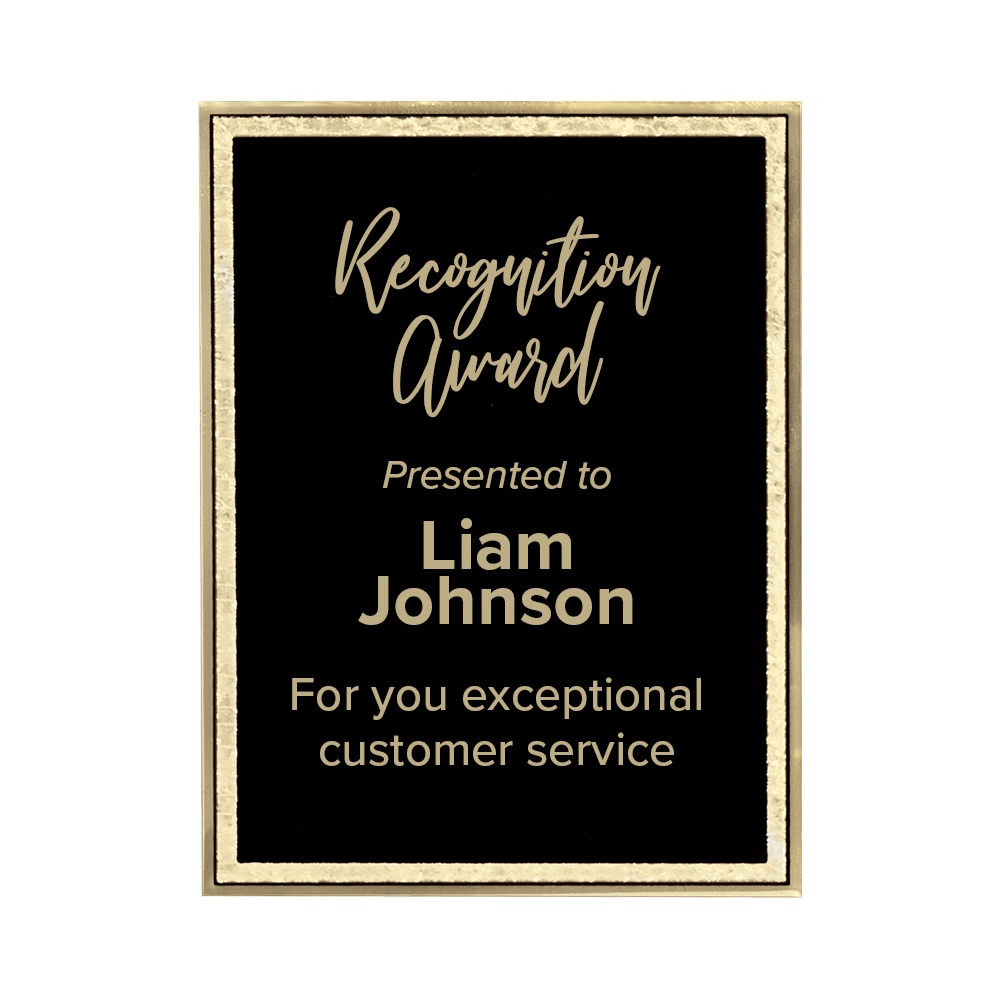 Recognition award plaque plate