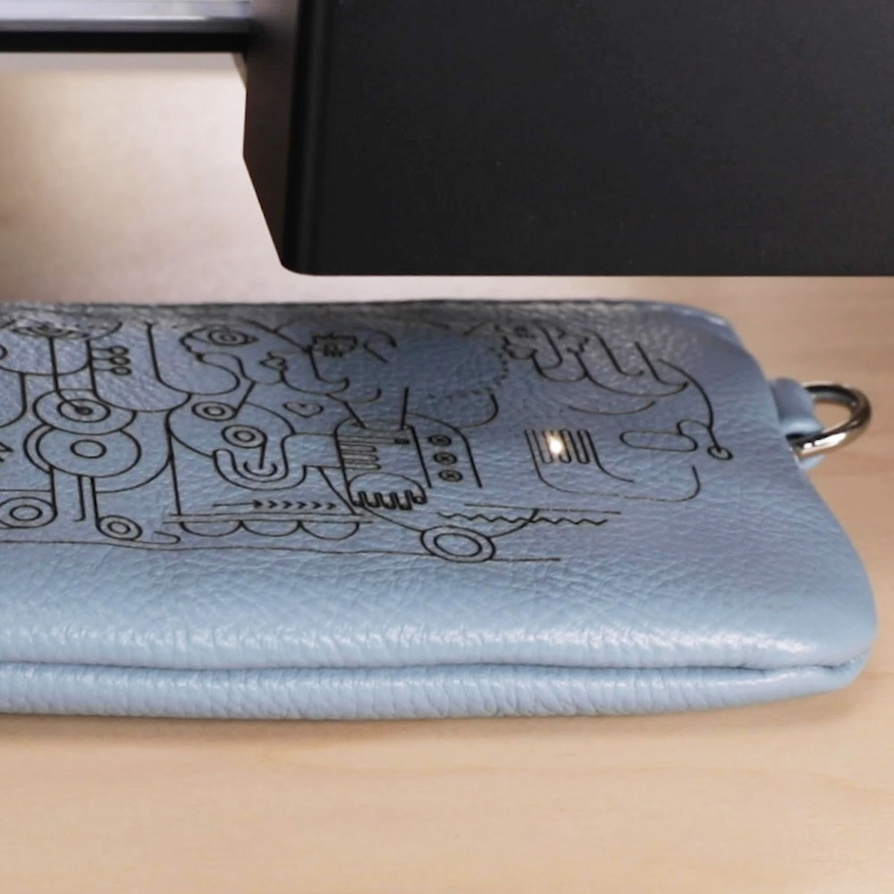 Laser engraving leather