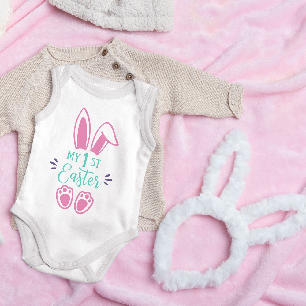 Siser EasyWeed on baby onesie with easter design