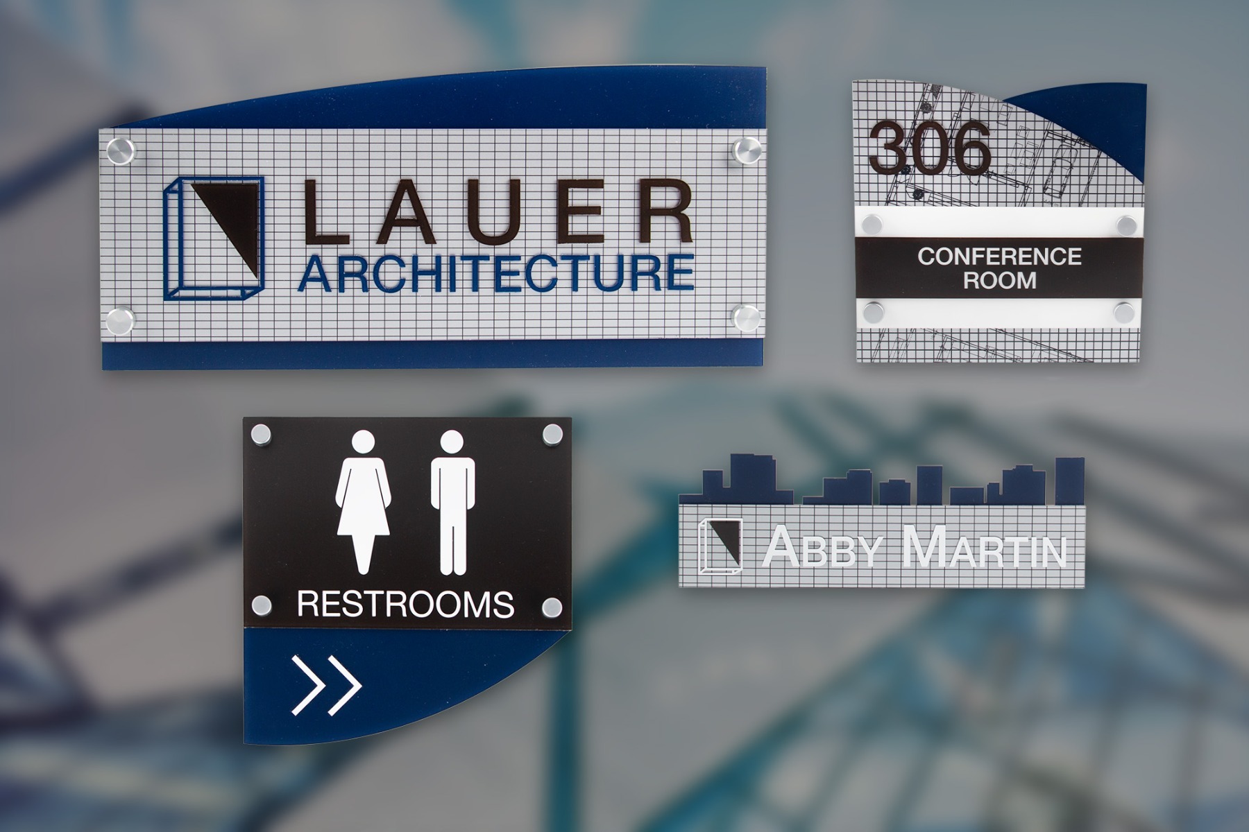 Kit of signs for an architecture firm