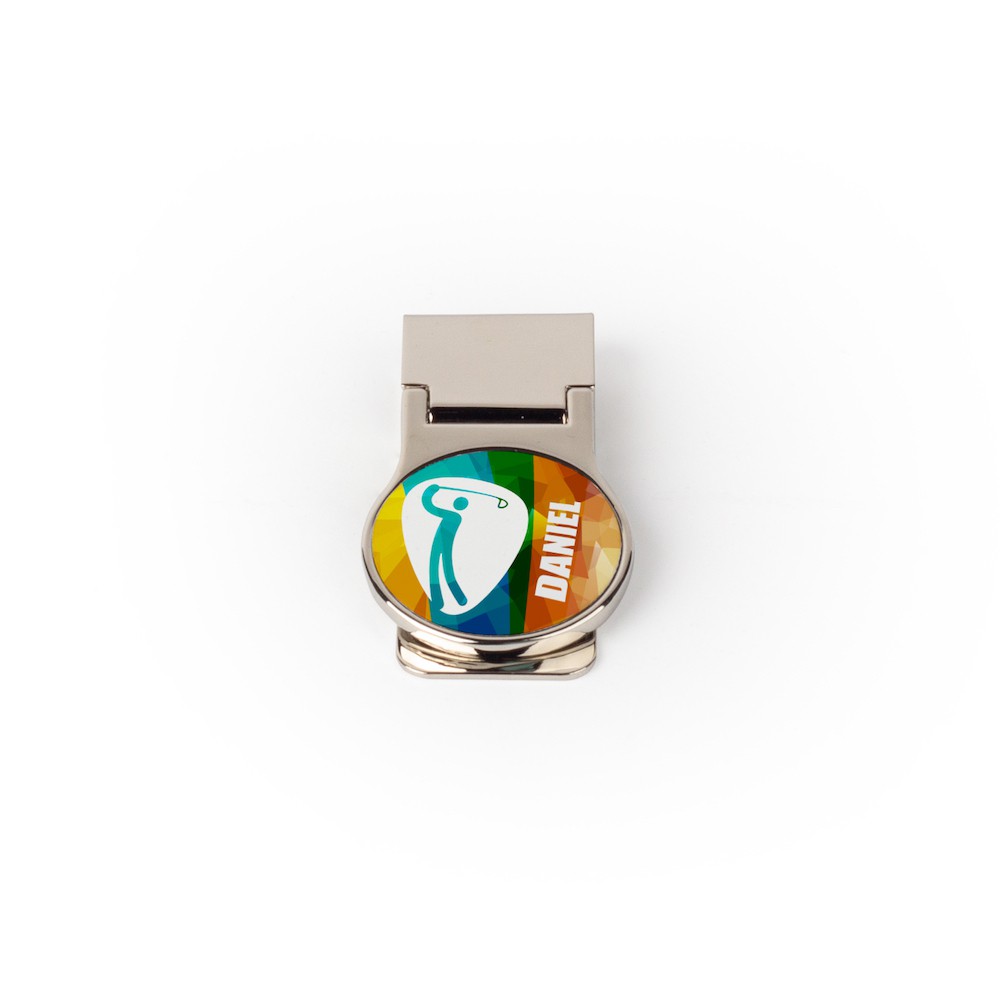 Round money clip with Daniel golf design