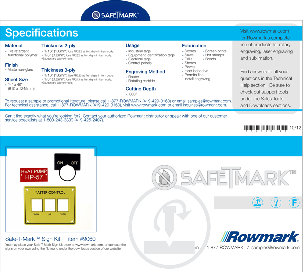 Rowmark Individual Product Lines Swatch Book Pages