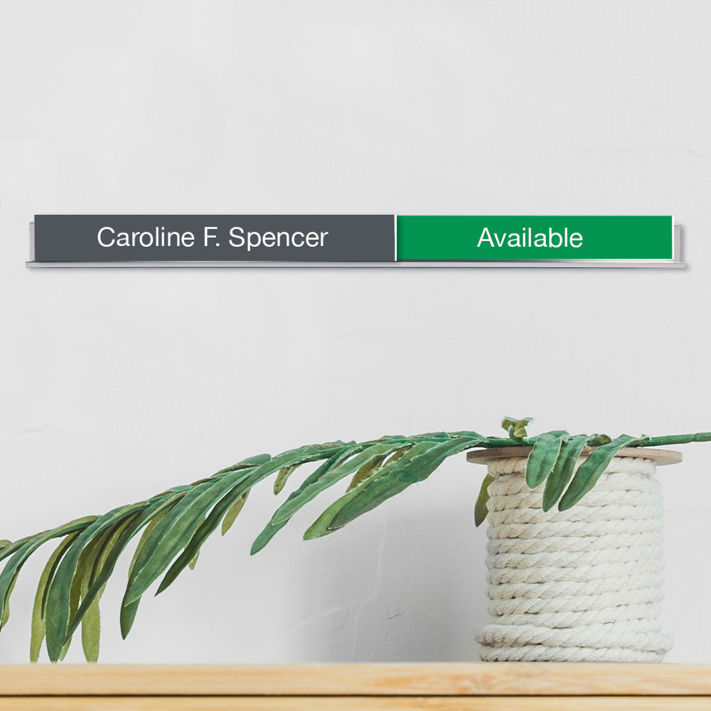 Nameplate mounted on wall