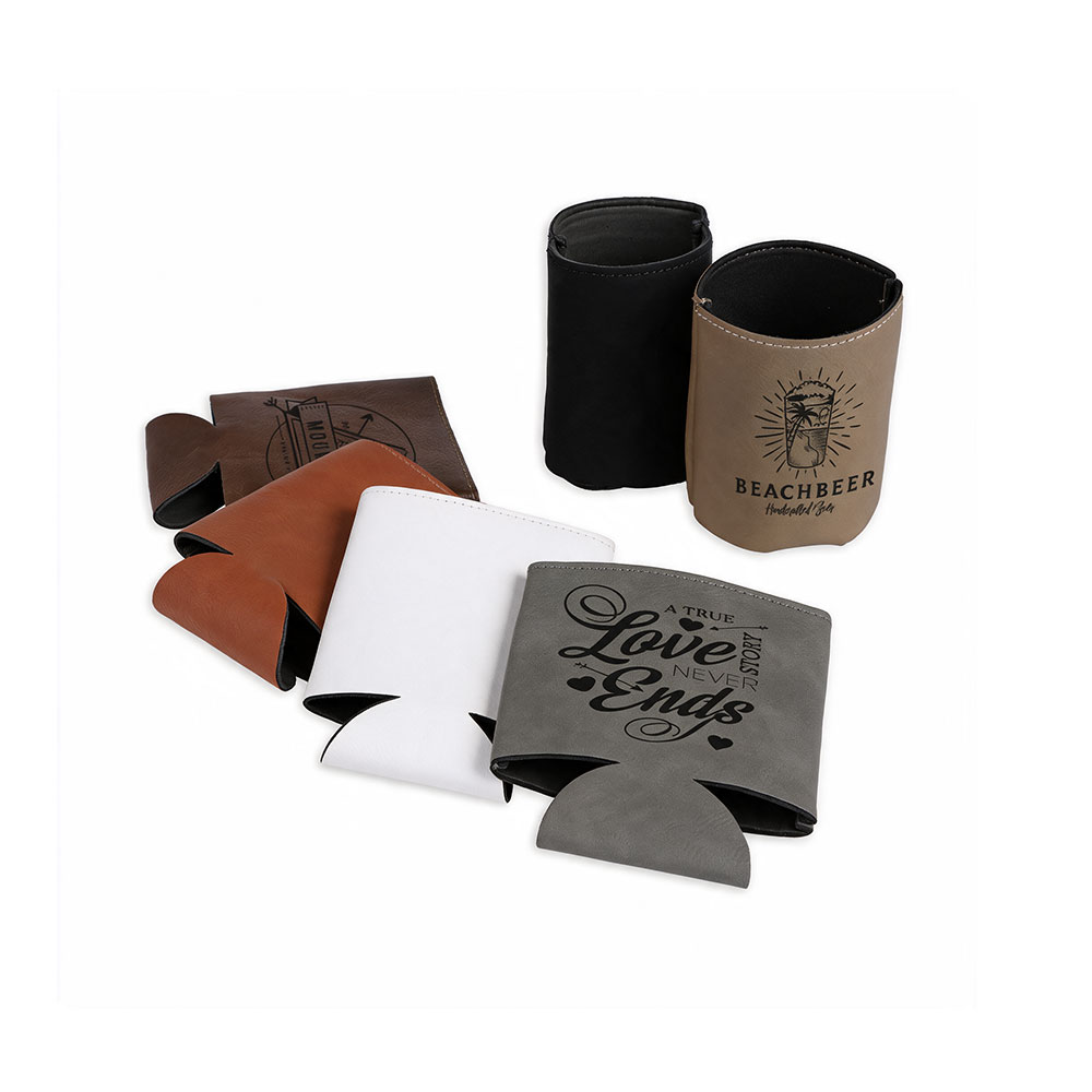Group of faux leather can holders