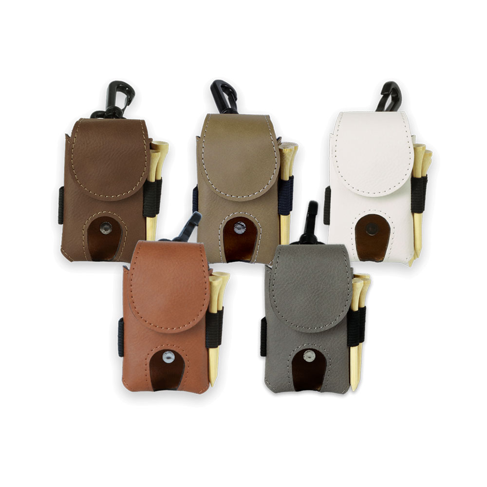 Group of faux leather golf ball holders
