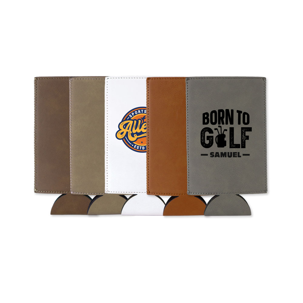Group of faux leather skinny can holders